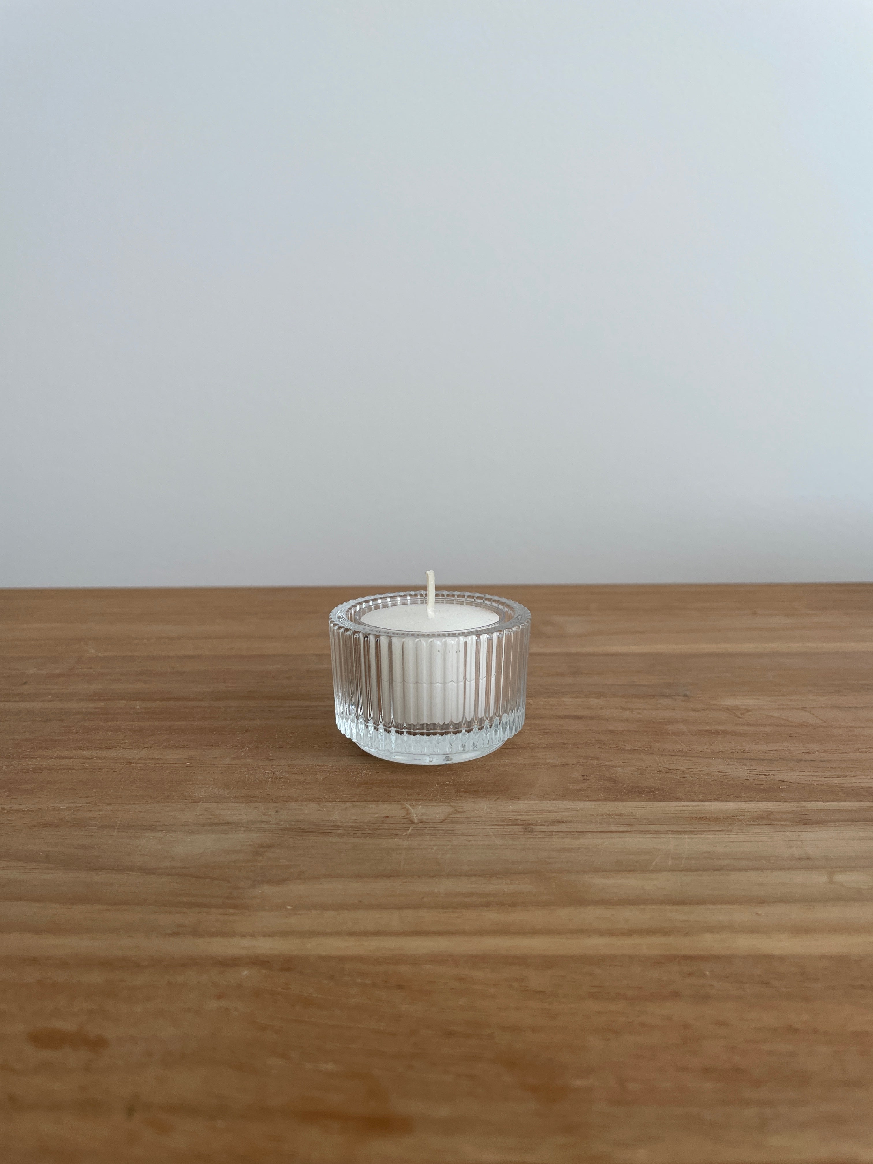 Vintage Ribbed Tealight Candle Holder